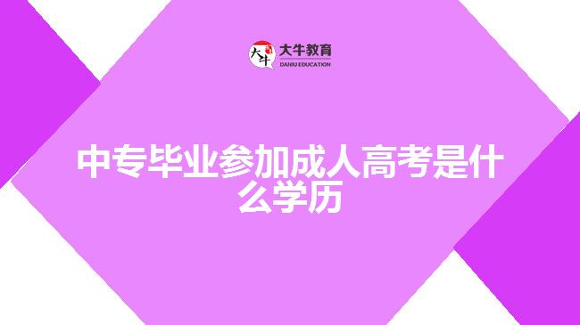 中專畢業(yè)參加成人高考是什么學歷