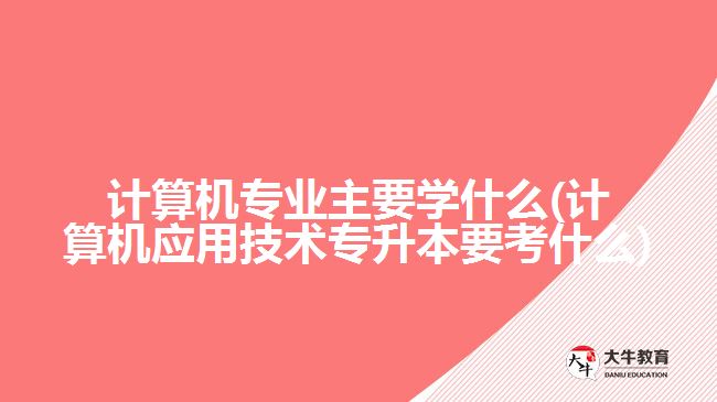 計算機專業(yè)主要學什么(計算機應用技術(shù)專升本要考什么)