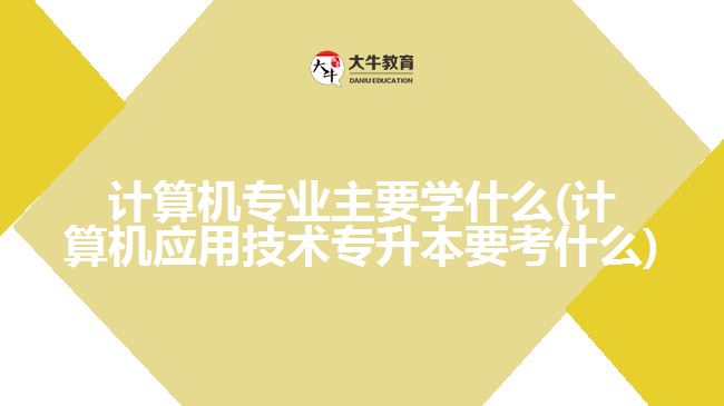 計算機專業(yè)主要學(xué)什么(計算機應(yīng)用技術(shù)專升本要考什么)