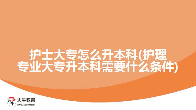 護(hù)士大專怎么升本科(護(hù)理專業(yè)大專升本科需要什么條件)