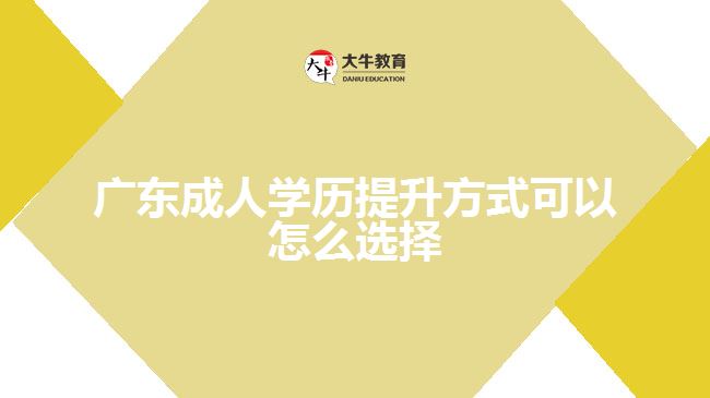 廣東成人學(xué)歷提升方式可以怎么選擇