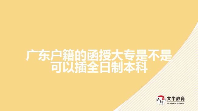 廣東戶(hù)籍的函授大專(zhuān)是不是可以插全日制本科