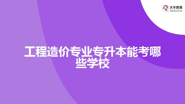 工程造價專業(yè)專升本能考哪些學校