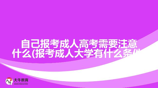 自己報考成人高考需要注意什么(報考成人大學(xué)有什么條件)