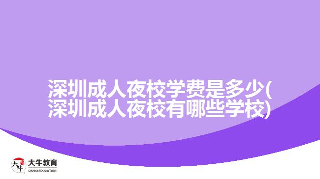 深圳成人夜校學(xué)費(fèi)是多少(深圳成人夜校有哪些學(xué)校)