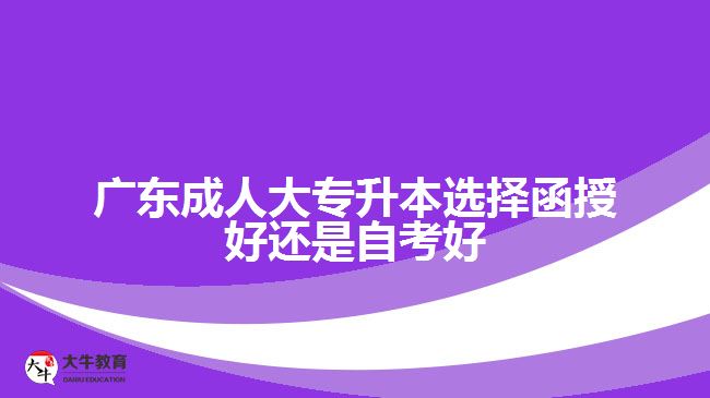 廣東成人大專升本選擇函授好還是自考好