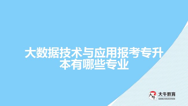 大數(shù)據(jù)技術與應用報考專升本有哪些專業(yè)