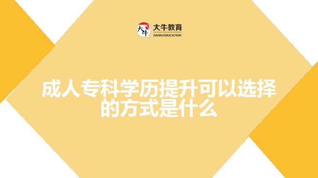 成人?？茖W(xué)歷提升可以選擇的方式是什么