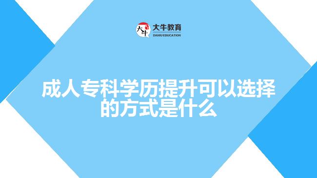 成人?？茖W(xué)歷提升可以選擇的方式