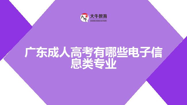 廣東成人高考有哪些電子信息類(lèi)專(zhuān)業(yè)