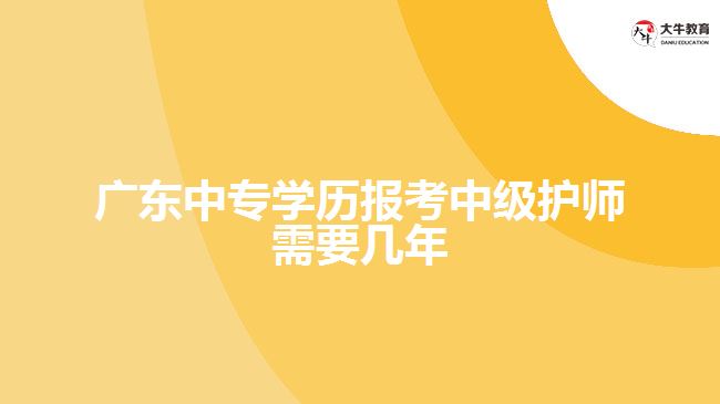 廣東中專學歷報考中級護師需要幾年