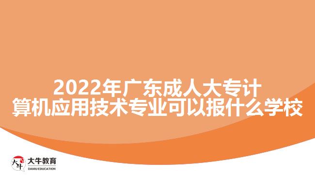 2022年廣東成人大專計算機(jī)應(yīng)用技術(shù)專業(yè)可以報什么學(xué)校