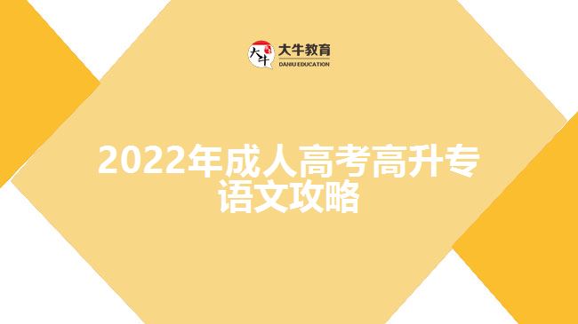 2022年成人高考高升專語文攻略