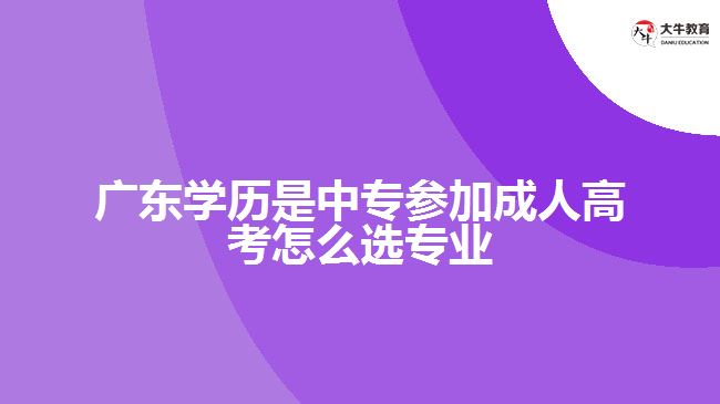 廣東學歷是中專參加成人高考怎么選專業(yè)