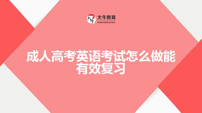 成人高考英語考試怎么做能有效復習