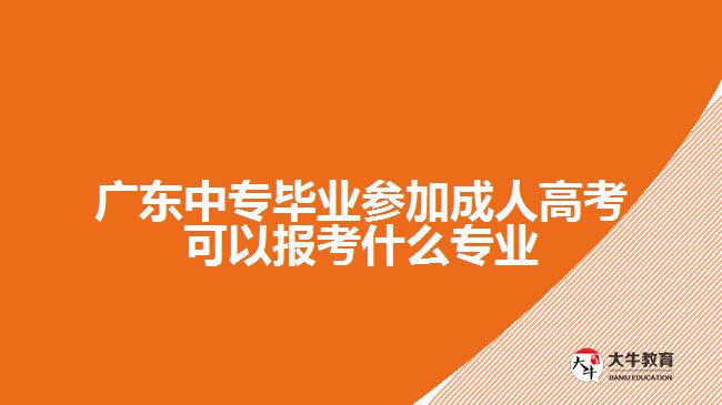 廣東中專畢業(yè)參加成人高考可以報考什么專業(yè)