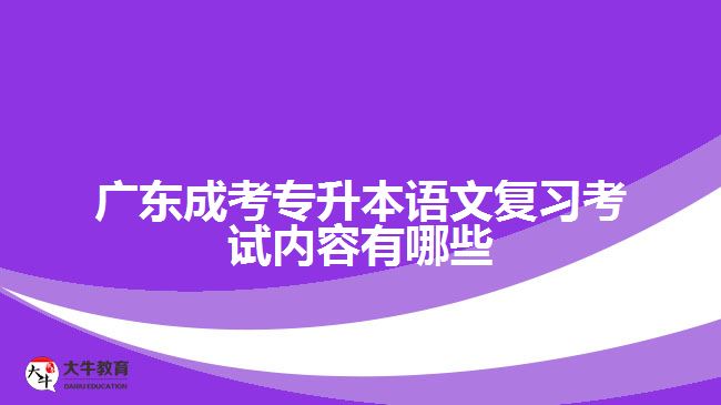 廣東成考專升本語文復習考試內(nèi)容有哪些