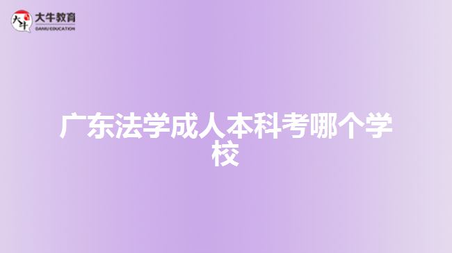 廣東法學成人本科考哪個學校