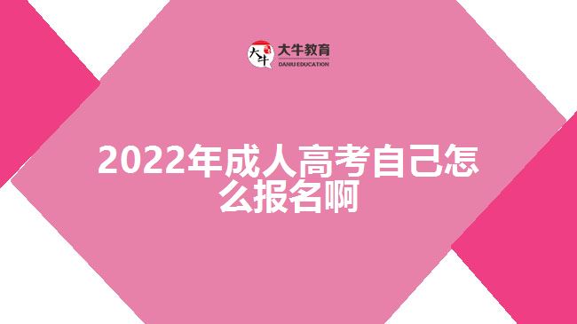 2022年成人高考自己怎么報名啊