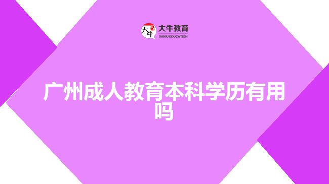 廣州成人教育本科學歷有用嗎