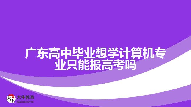 廣東高中畢業(yè)想學(xué)計(jì)算機(jī)專業(yè)只能報(bào)高考嗎