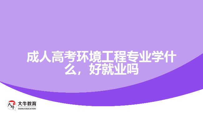 成人高考環(huán)境工程專業(yè)學什么，好就業(yè)嗎