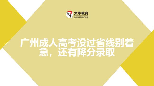 廣州成人高考沒(méi)過(guò)省線別著急