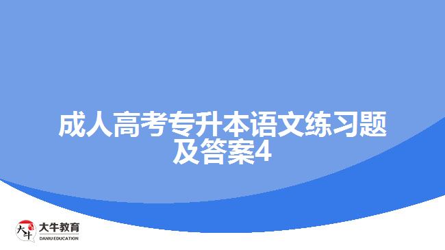 成人高考專升本語文練習(xí)題及答案4