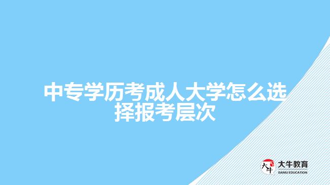 中專學歷考成人大學怎么選擇報考層次