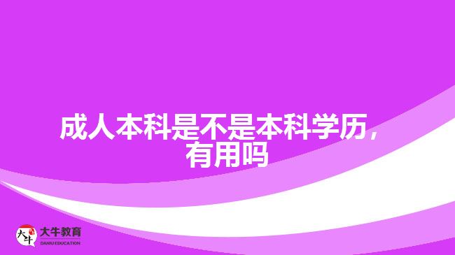 成人本科是不是本科學(xué)歷，有用嗎