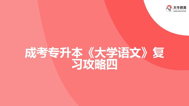 成考專升本《大學(xué)語文》復(fù)習(xí)攻略四