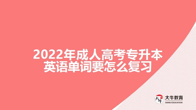 2022年成人高考專(zhuān)升本英語(yǔ)單詞要怎么復(fù)習(xí)