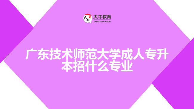 廣東技術(shù)師范大學(xué)成人專升本招生專業(yè)