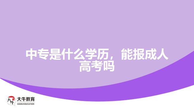 中專是什么學(xué)歷，能報成人高考嗎