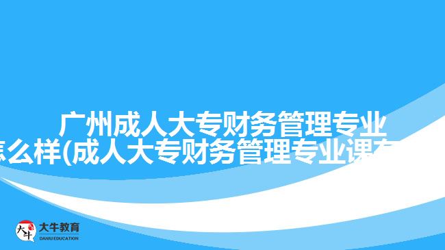 廣州成人大專財務(wù)管理專業(yè)怎么樣(成人大專財務(wù)管理專業(yè)課有哪些)