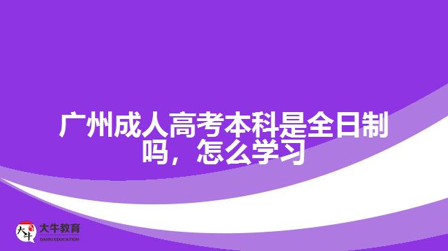 廣州成人高考本科是全日制嗎，怎么學(xué)習(xí)