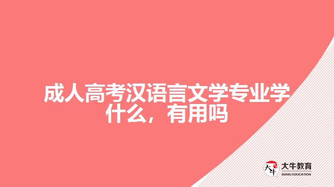 成人高考漢語言文學(xué)專業(yè)學(xué)什么，有用嗎