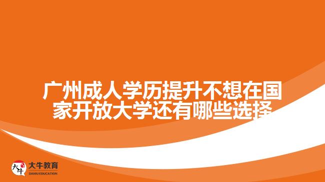 廣州成人學(xué)歷提升不想在國(guó)家開(kāi)放大學(xué)還有哪些選擇