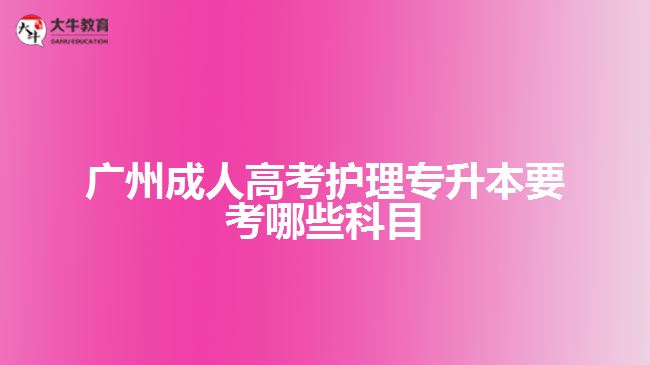 廣州成人高考護理專升本要考哪些科目