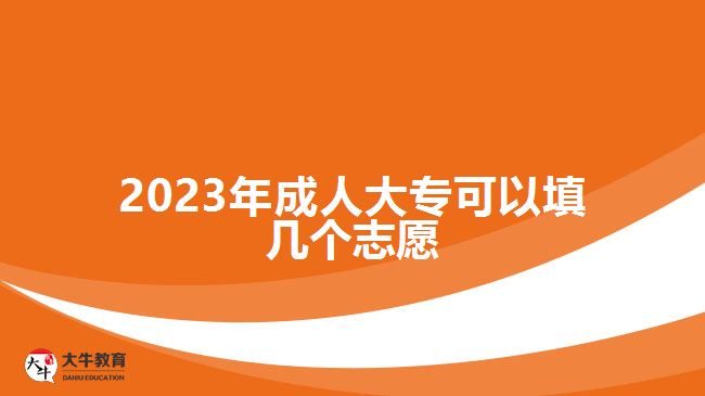 2023年成人大?？梢蕴顜讉€(gè)志愿