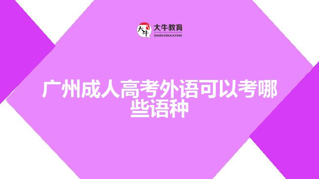 廣州成人高考外語(yǔ)可以考哪些語(yǔ)種