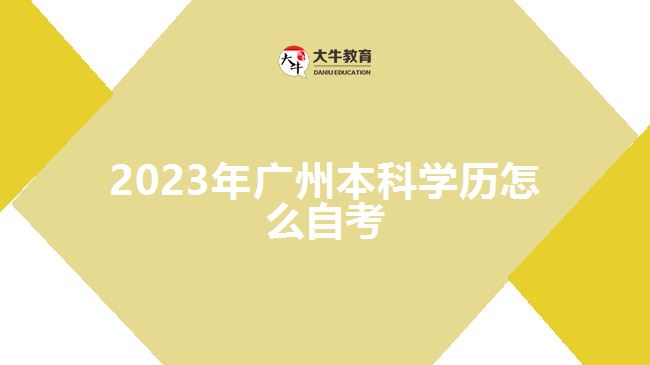 2023年廣州本科學(xué)歷怎么自考