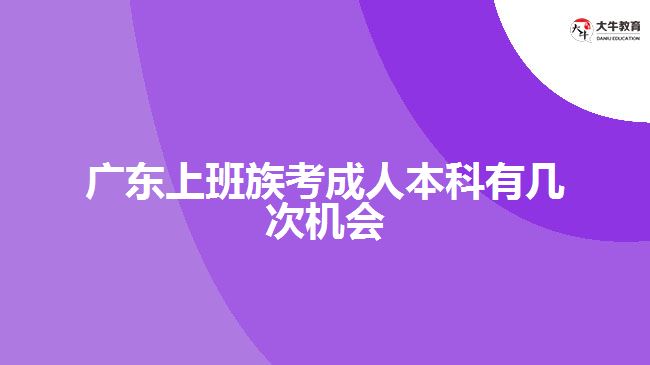 廣東上班族考成人本科有幾次機會