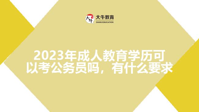 2023年成人教育學(xué)歷可以考公務(wù)員嗎