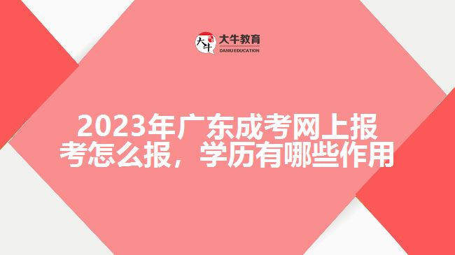 2023年廣東成考網(wǎng)上報(bào)考怎么報(bào)，學(xué)歷有哪些作用