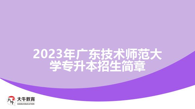 2023年廣東技術(shù)師范大學專升本招生簡章