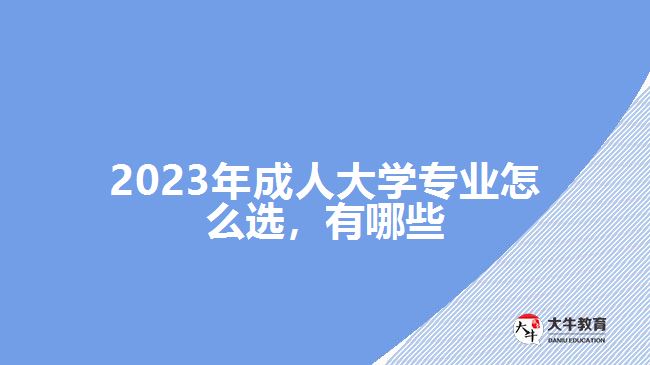 2023年成人大學(xué)專業(yè)怎么選，有哪些