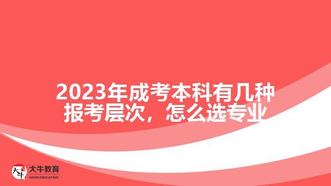 2023年成考本科有幾種報考層次，怎么選專業(yè)