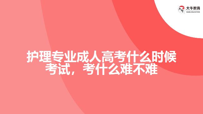 護(hù)理專業(yè)成人高考什么時(shí)候考試