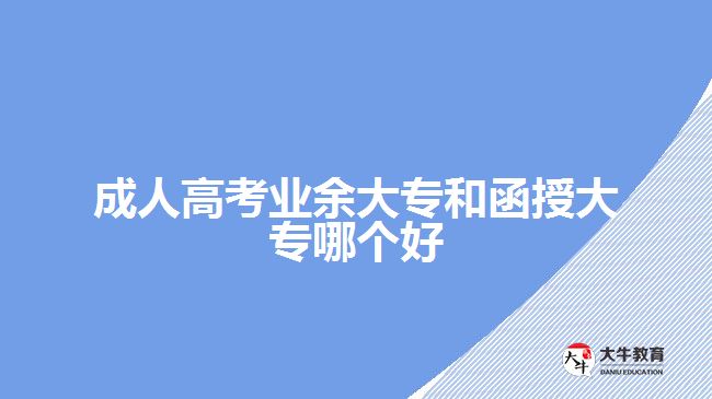 成人高考業(yè)余大專和函授大專哪個(gè)好